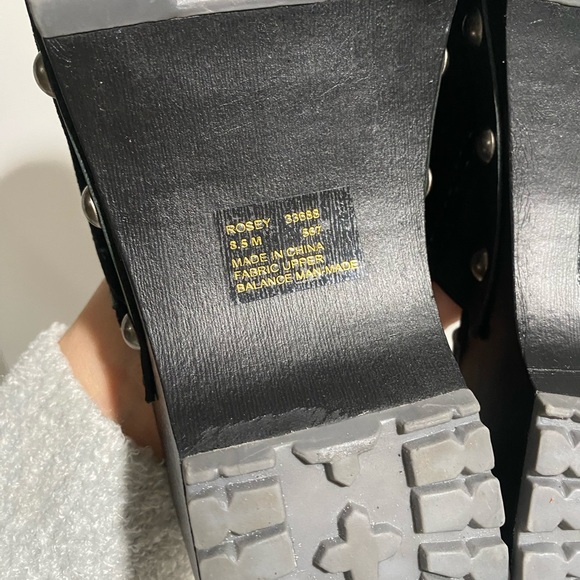 MUDD Vintage Y2K 90s Rosey Black Mule Clog Platform Chunky Slide Studded Shoe - Picture 11 of 11